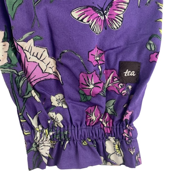 NWT Tea Collection Tie Shoulder Floral Baby Romper - Size 18-24M - Picture 7 of 9